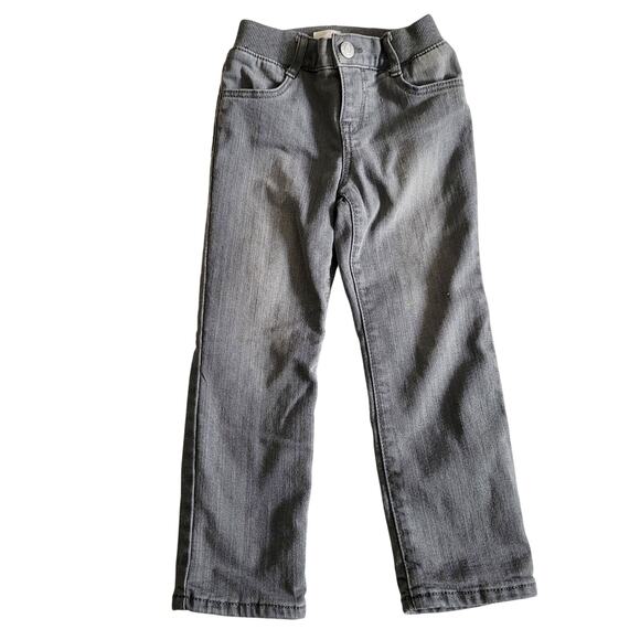 Baby Gap Other - baby Gap 1969 Gray Straight Jeans Pink Fleece Lined Pockets Girls Size 4 Years